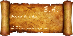Bocke Aranka névjegykártya